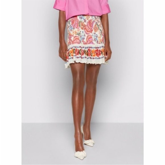 NEW Anthropologie Farm Rio Spring Bananas Mini Skirt Medium - Picture 13 of 17